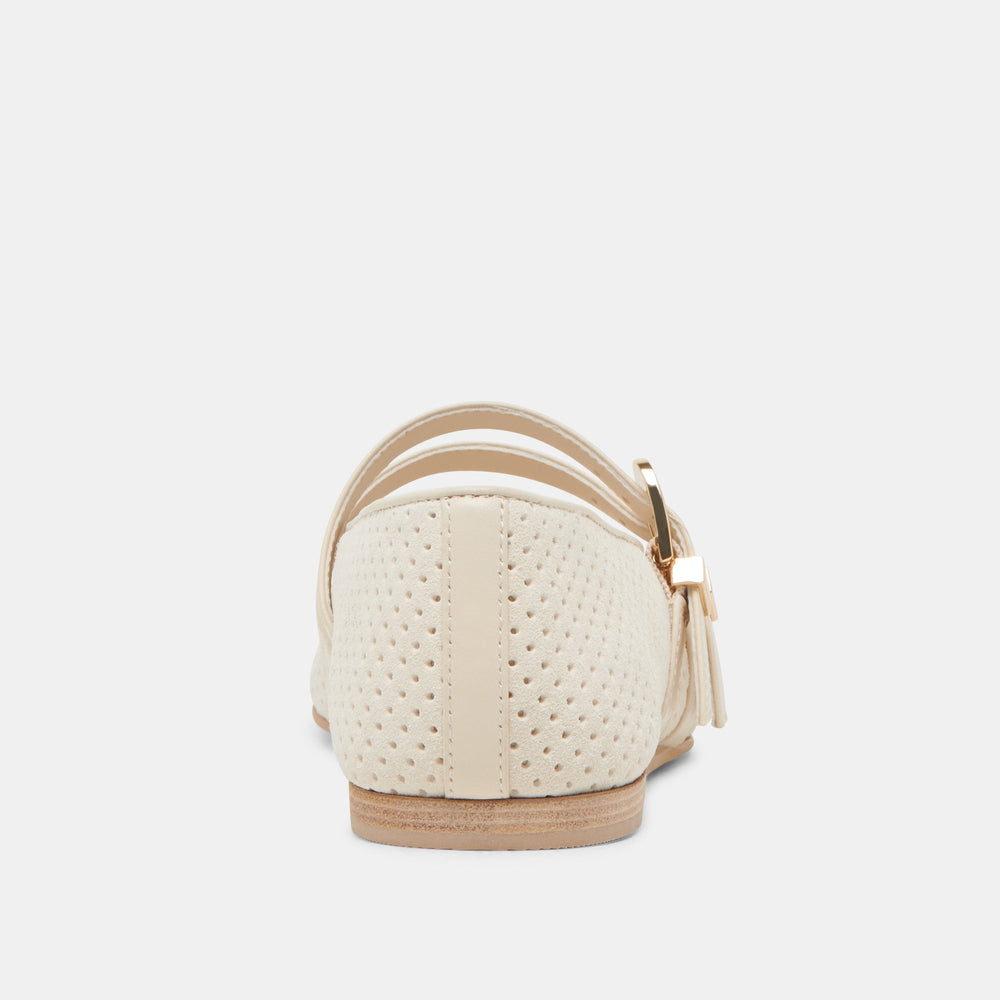 Baylee Wide Bone Perforated Suede Ballet Flats / Dolce Vita