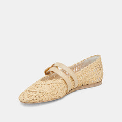 BAYLEE SUNFLOWER WIDE BALLET FLATS LT NATURAL MACRAME
 – Dolce Vita / Dolce Vita