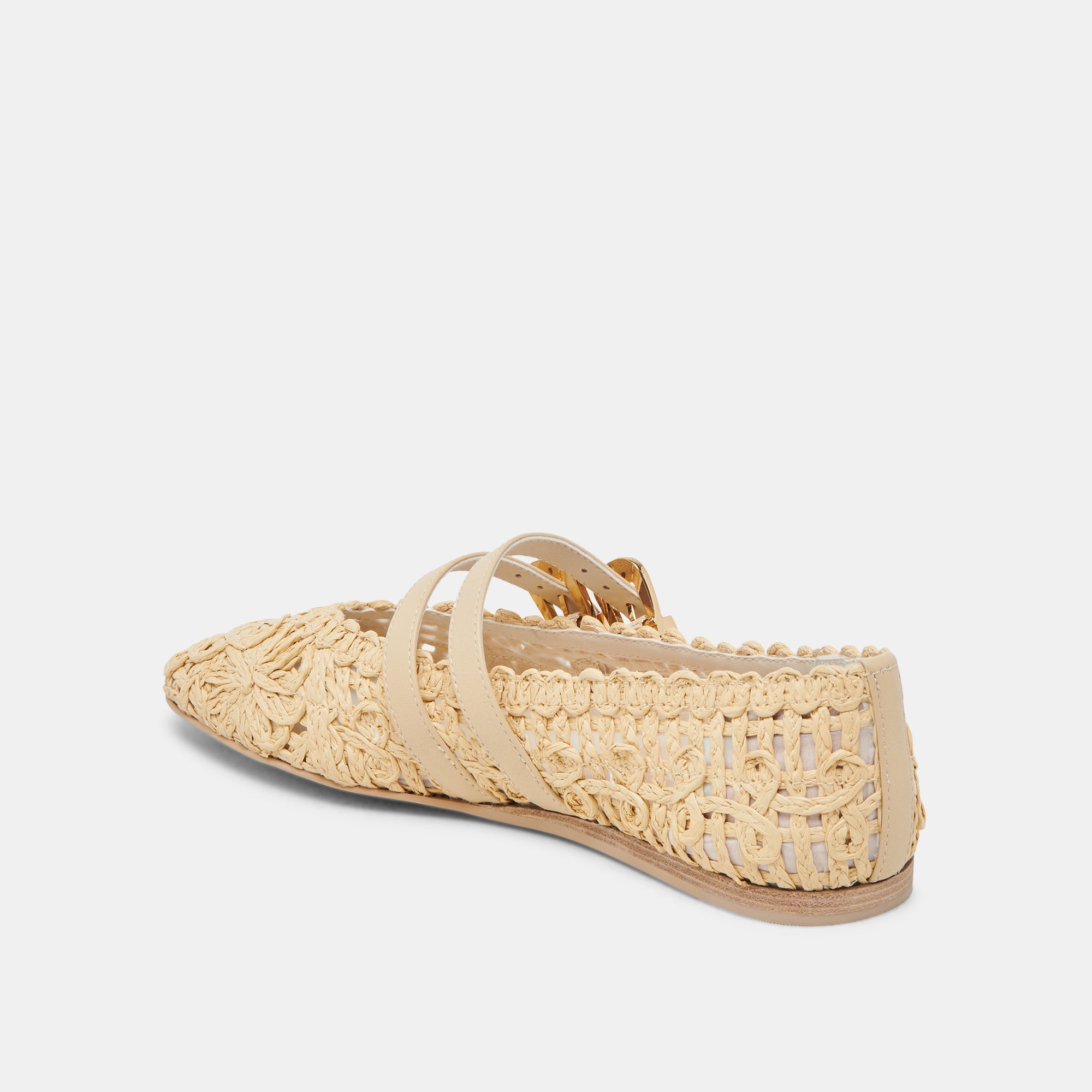 BAYLEE SUNFLOWER WIDE BALLET FLATS LT NATURAL MACRAME
 – Dolce Vita / Dolce Vita