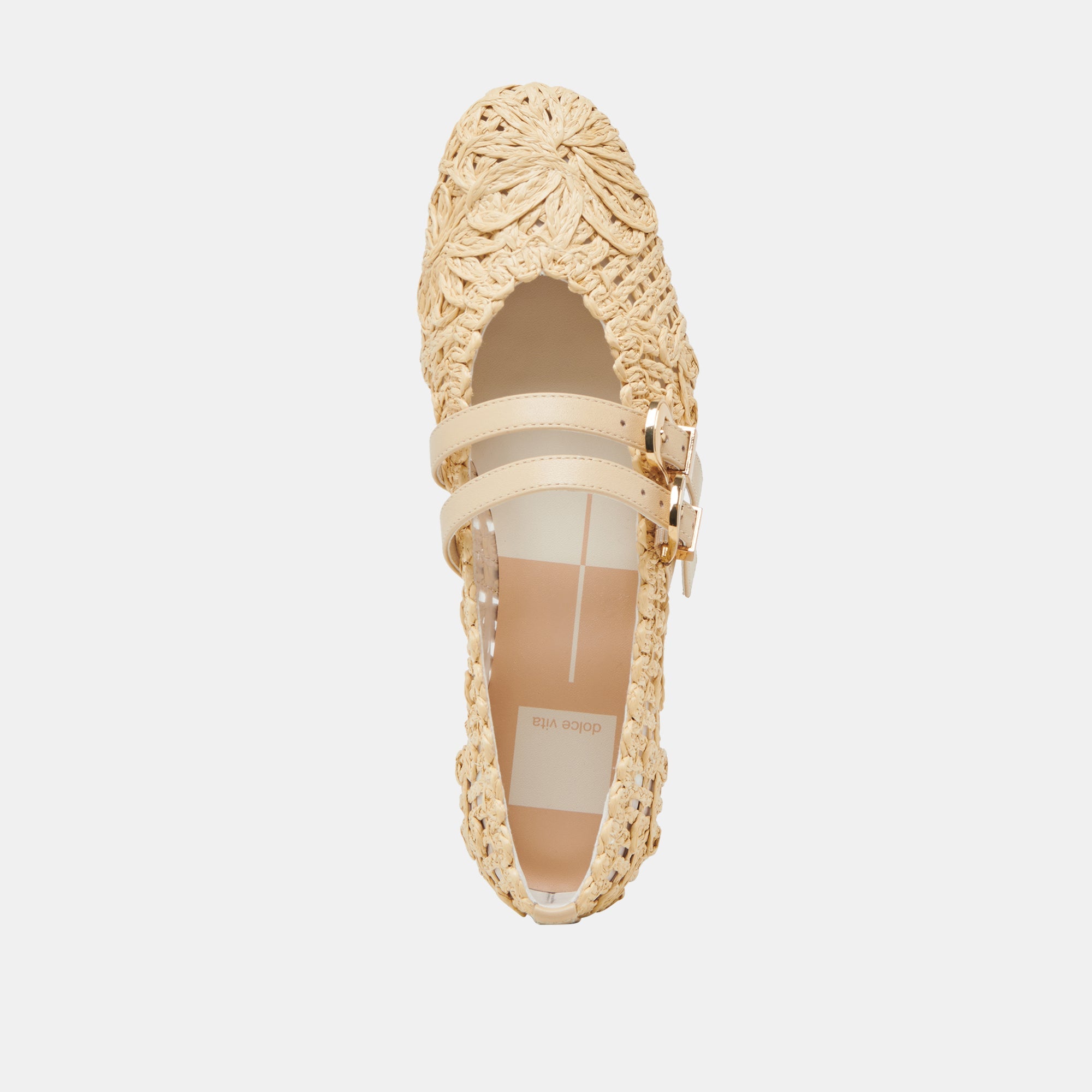 BAYLEE SUNFLOWER WIDE BALLET FLATS LT NATURAL MACRAME
 – Dolce Vita / Dolce Vita