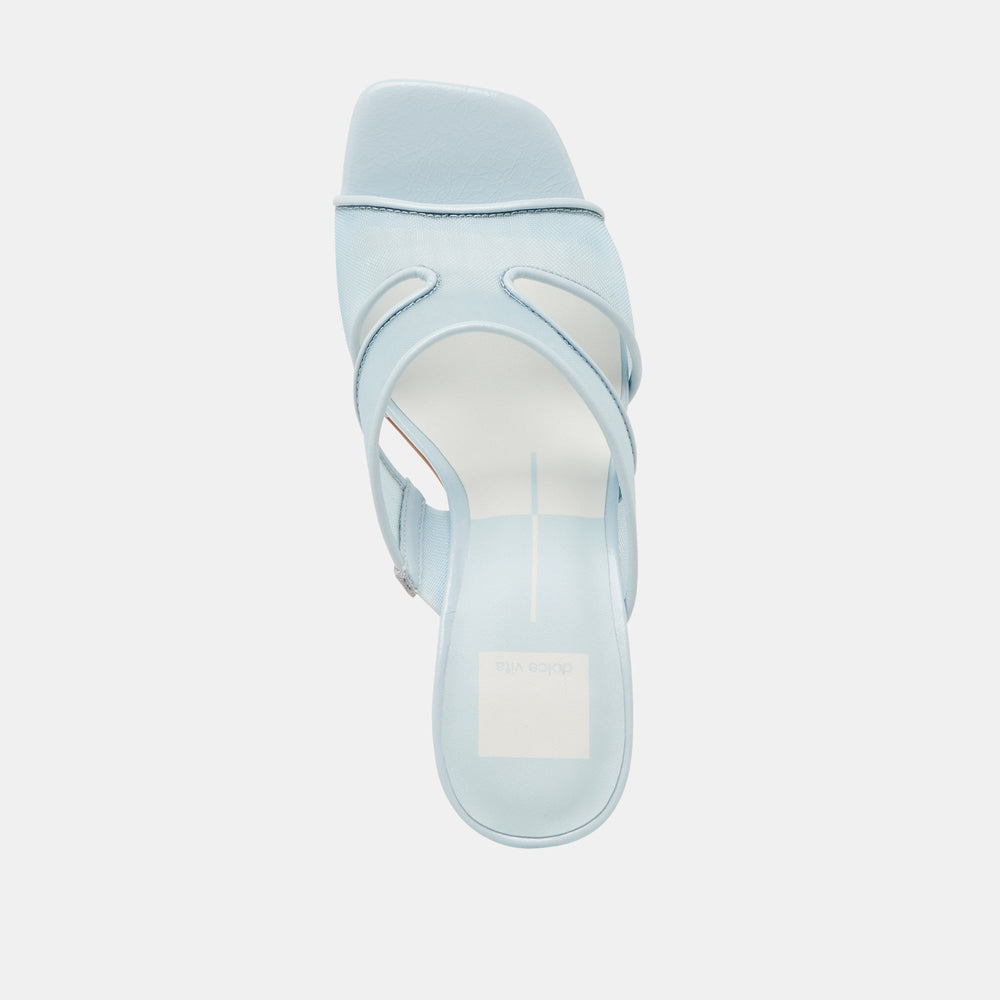 Gitel Wide Ice Blue Mesh Heels / Dolce Vita