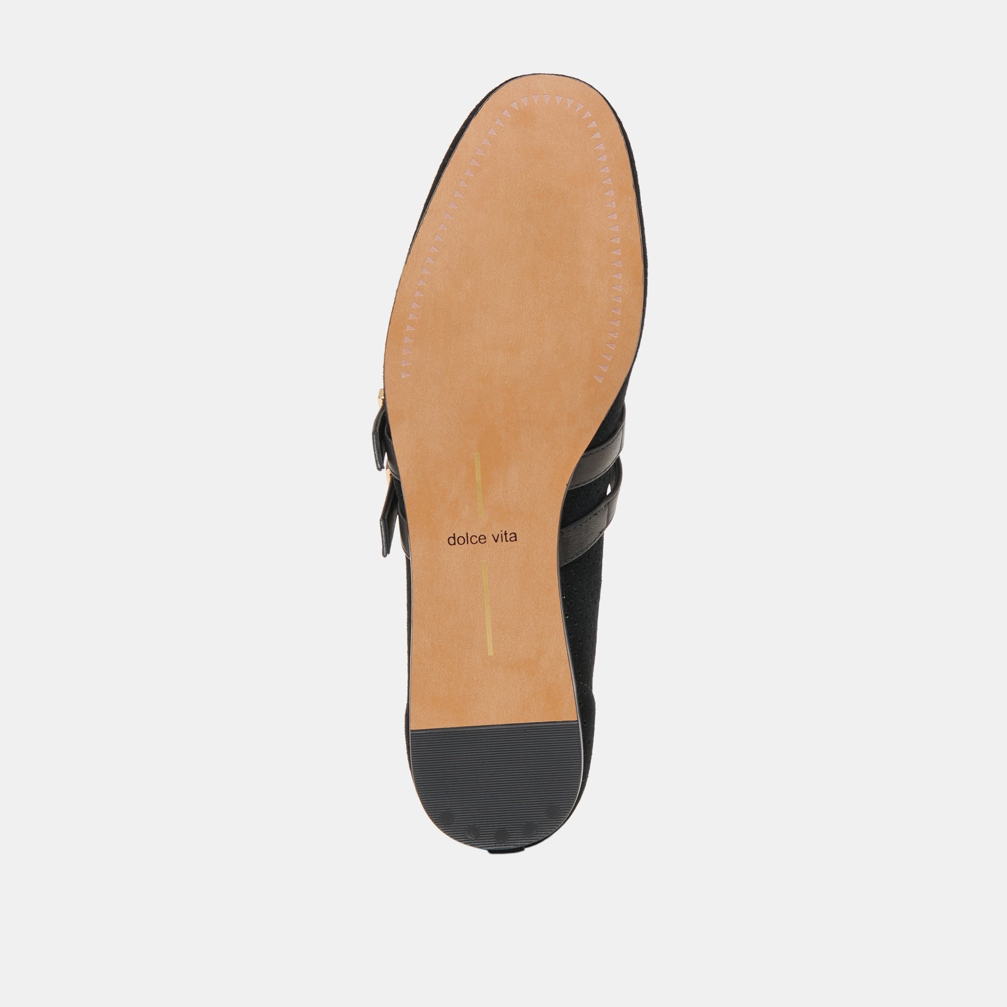 Baylee Wide Onyx Perforated Suede Ballet Flats / Dolce Vita