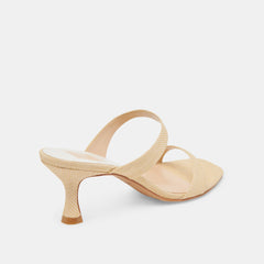 Genora Wide Lt Natural Woven Raffia Heels / Dolce Vita