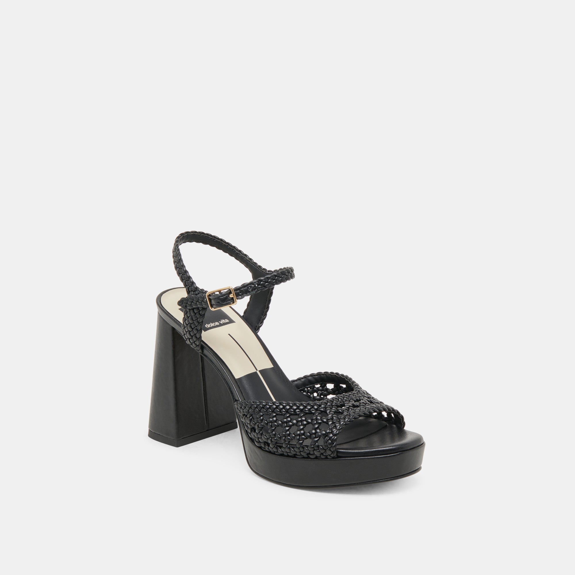 PEYTEN WIDE HEELS BLACK WOVEN STELLA
 – Dolce Vita / Dolce Vita
