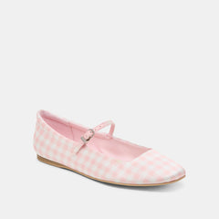 Reyes X Byrdie Golf Pink Plaid Gingham Wide Ballet Flats / Dolce Vita