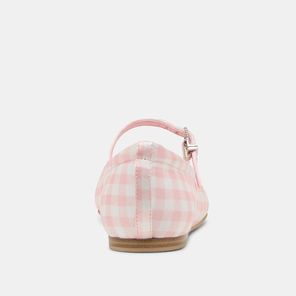 Reyes X Byrdie Golf Pink Plaid Gingham Wide Ballet Flats / Dolce Vita