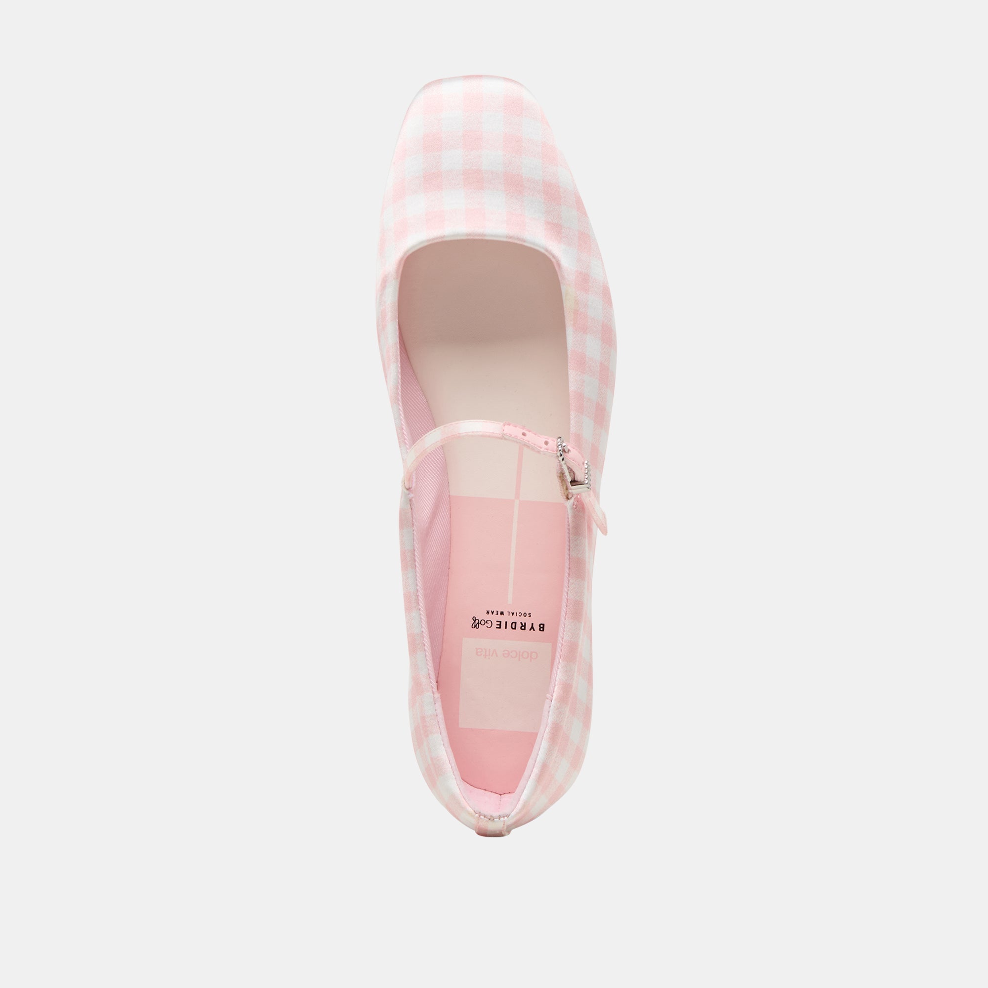 Reyes X Byrdie Golf Pink Plaid Gingham Wide Ballet Flats / Dolce Vita