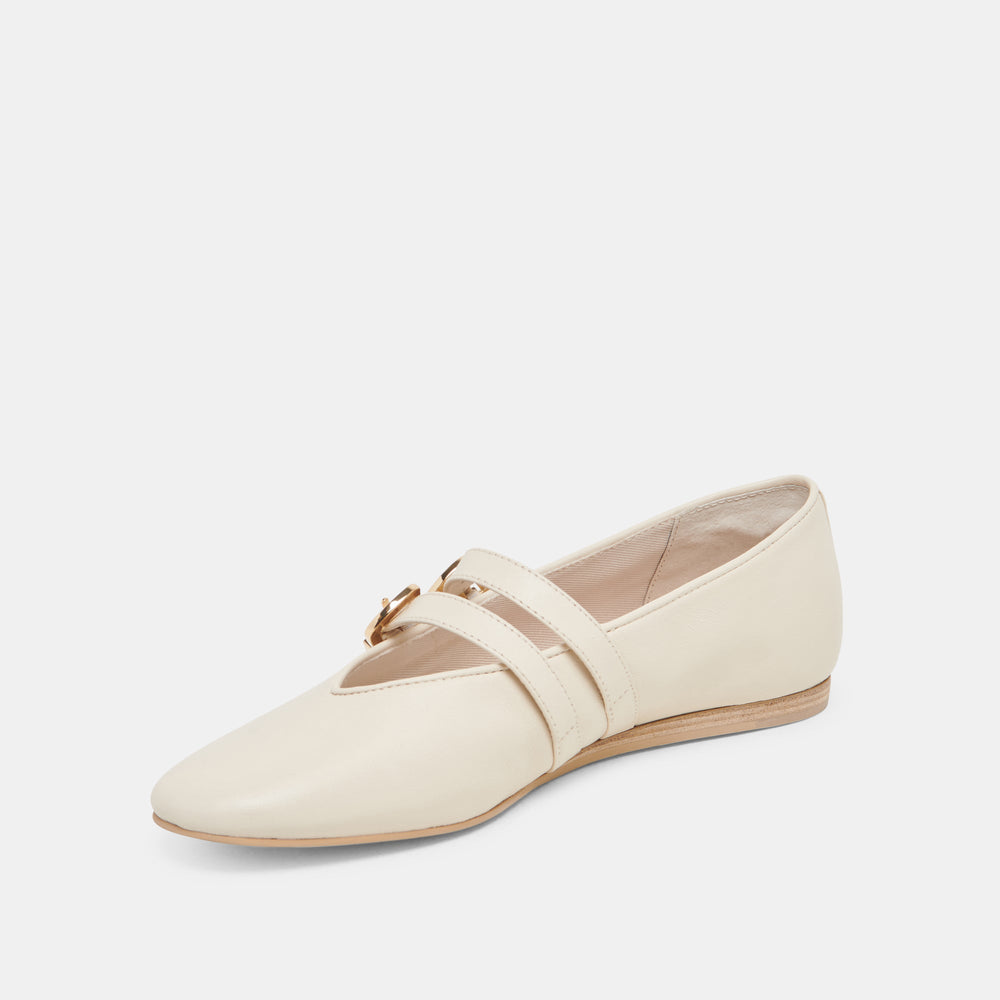 BAYLEE WIDE BALLET FLATS IVORY LEATHER
 – Dolce Vita / Dolce Vita
