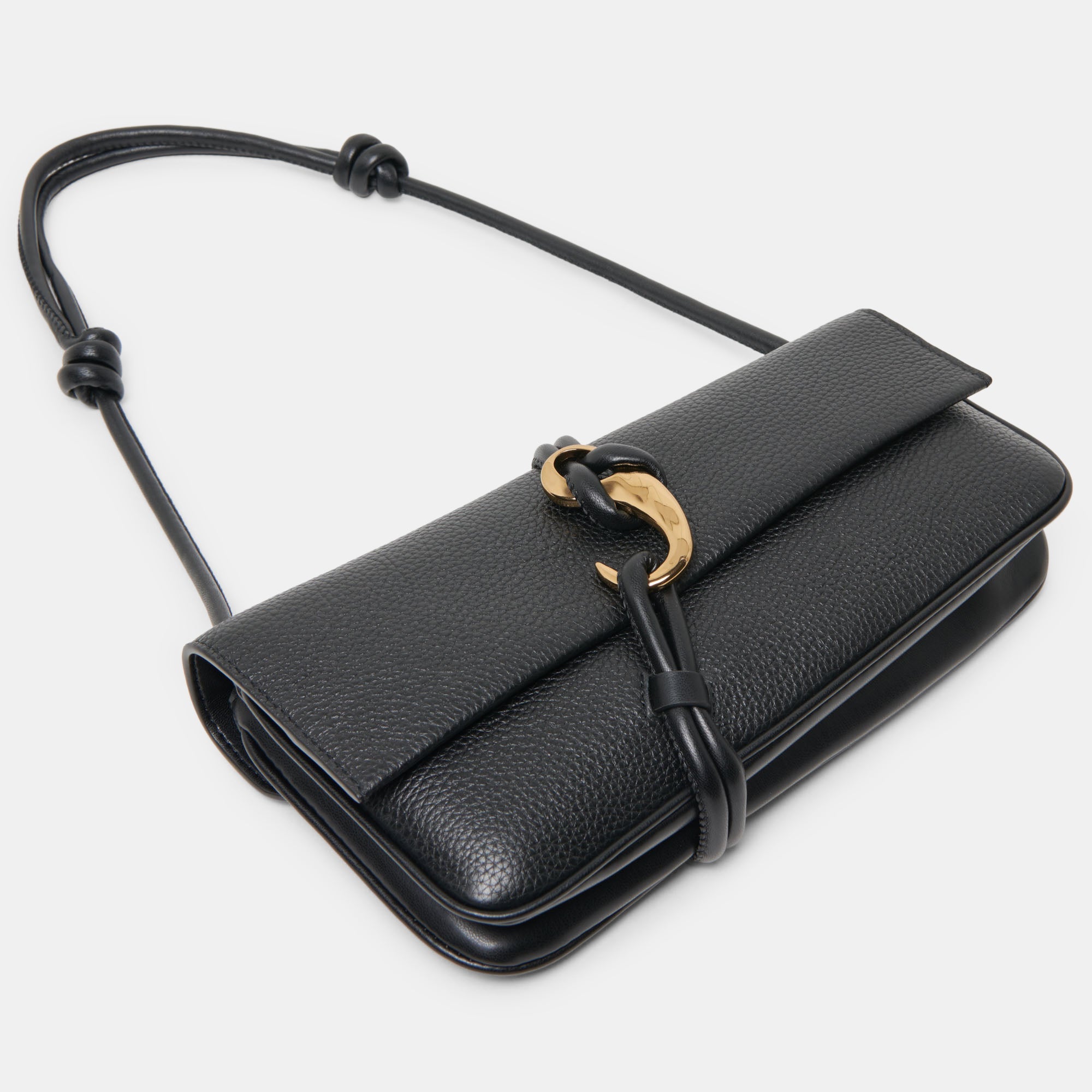 ALICE Black Leather Shoulder Bag / Dolce Vita