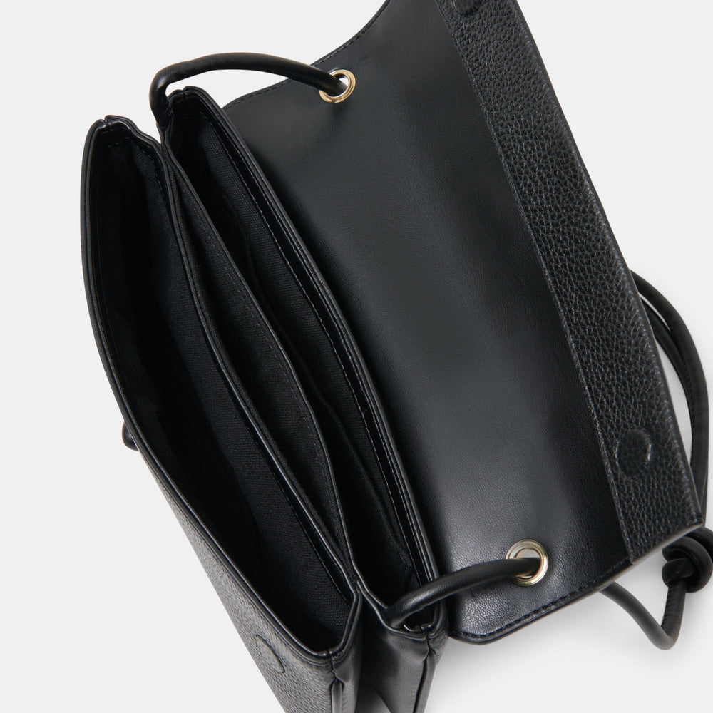 ALICE Black Leather Shoulder Bag / Dolce Vita