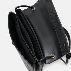 ALICE Black Leather Shoulder Bag / Dolce Vita