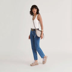 Burano Grey Leather Crossbody / Dolce Vita