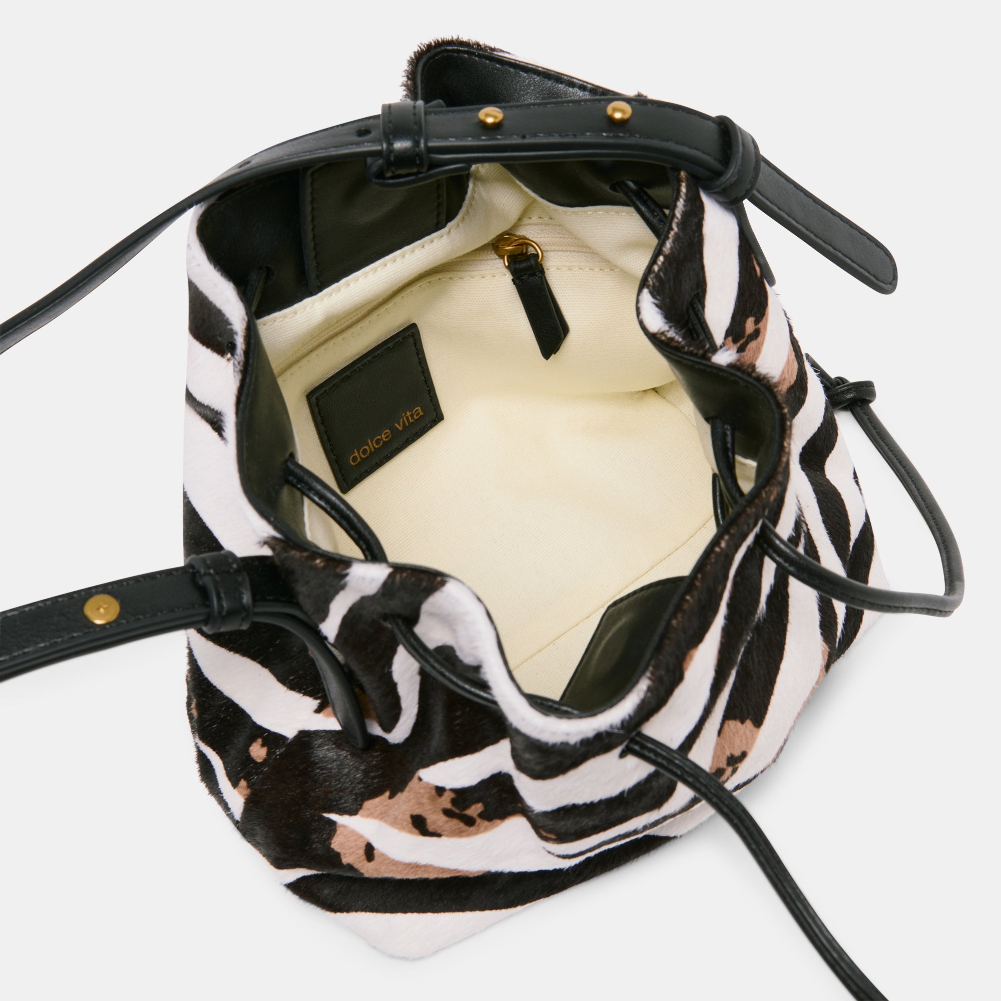 Randi Zebra Calf Hair Crossbody / Dolce Vita