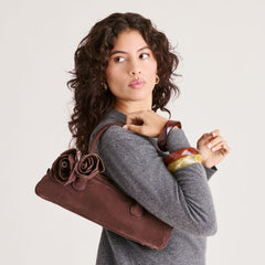 Boracay Chocolate Suede Shoulder Bag / Dolce Vita