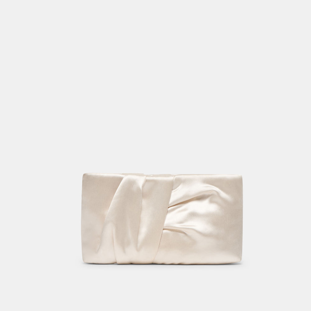 Rozey White Satin Clutch / Dolce Vita