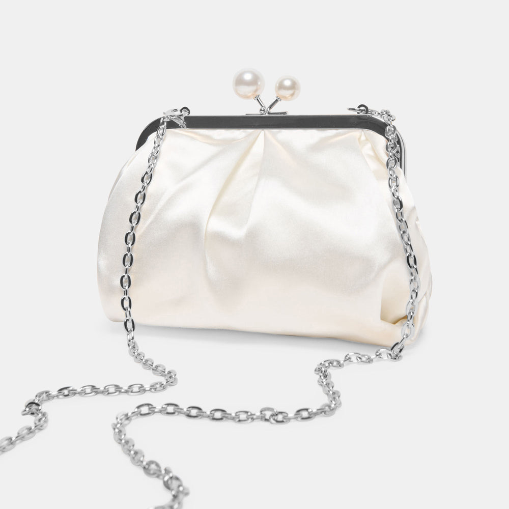 Kendall White Satin Clutch / Dolce Vita
