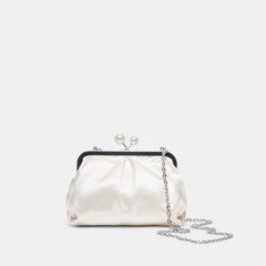 Kendall White Satin Clutch / Dolce Vita