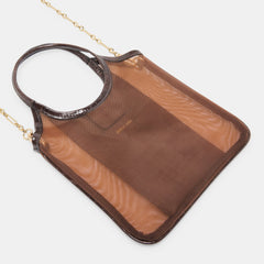 SYLVENE Chocolate Mesh Removable Crossbody Handbag / Dolce Vita
