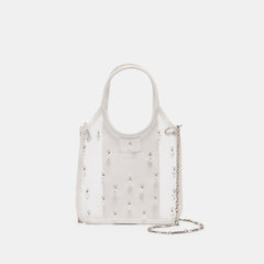 SYLVENE PEARL White Mesh Removable Crossbody Handbag / Dolce Vita