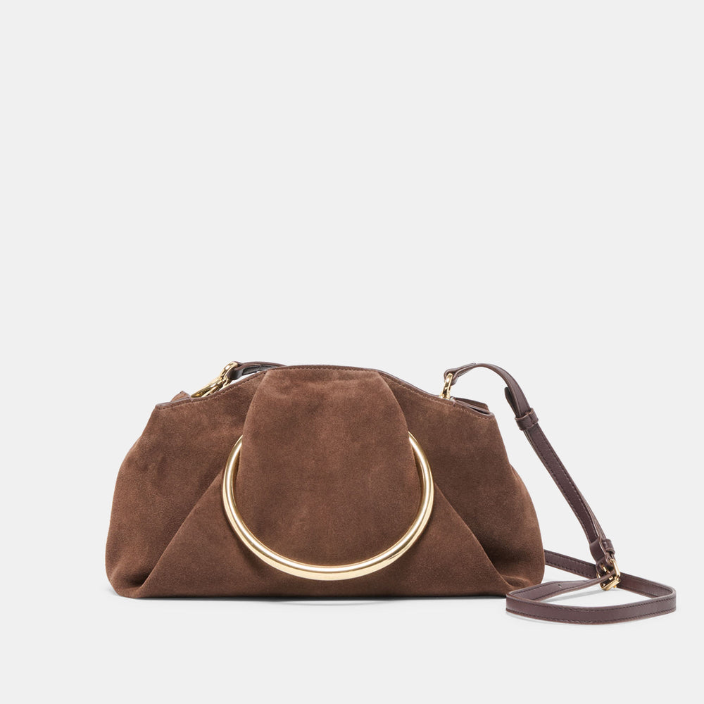 Channing Espresso Suede Handbag / Dolce Vita