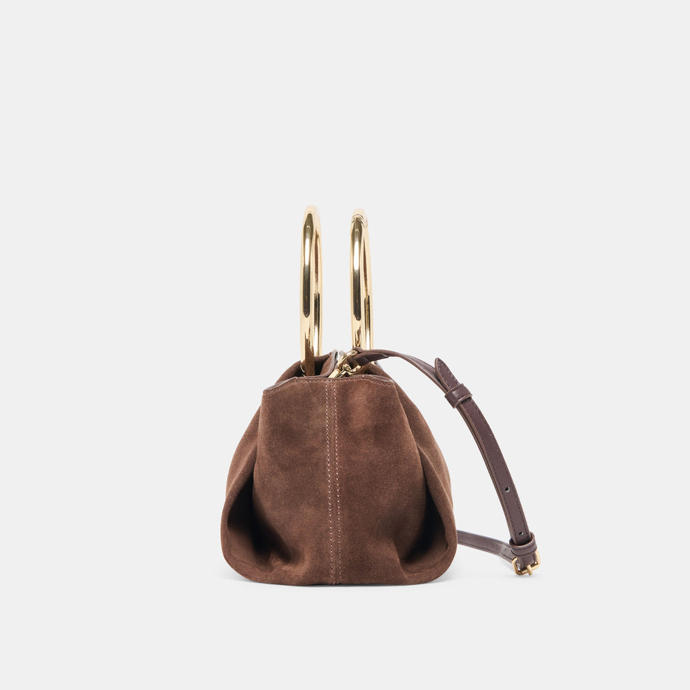 Channing Espresso Suede Handbag / Dolce Vita