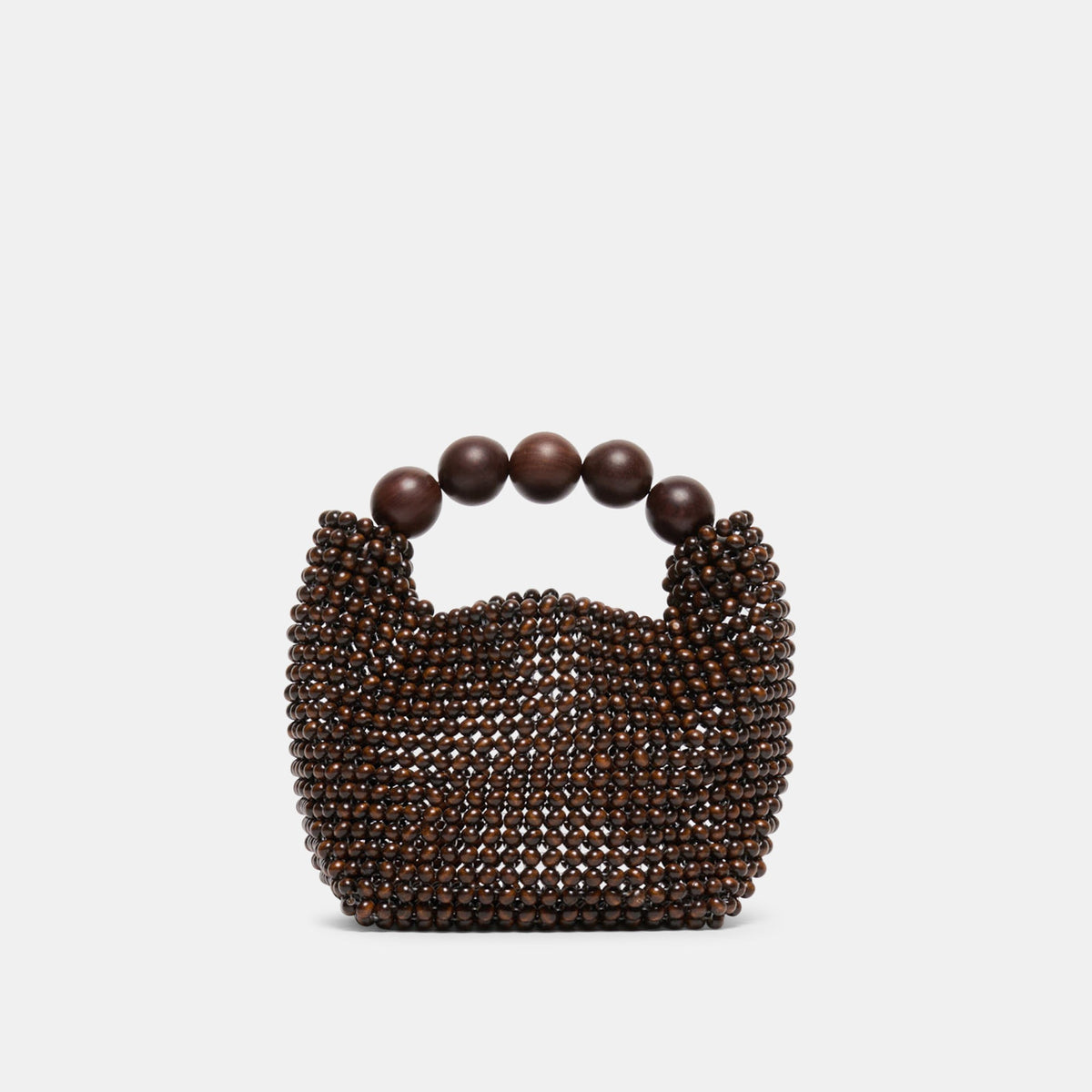 CLOVER Chocolate Wood Beaded Handbag / Dolce Vita