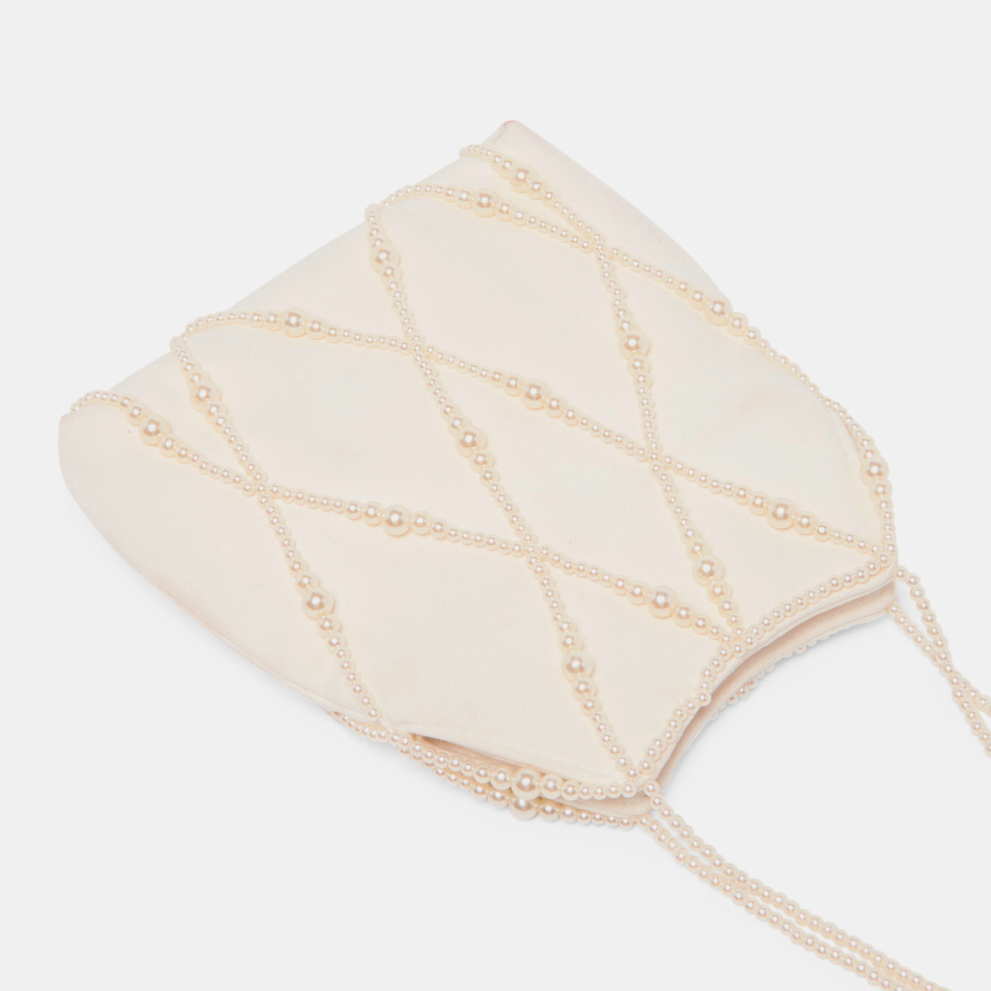 Serilda Ivory Satin Handbag / Dolce Vita