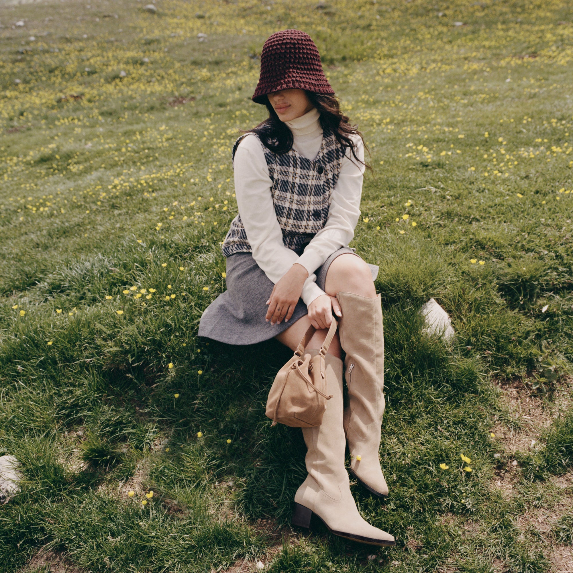 Amaru Brown Suede Crossbody / Dolce Vita