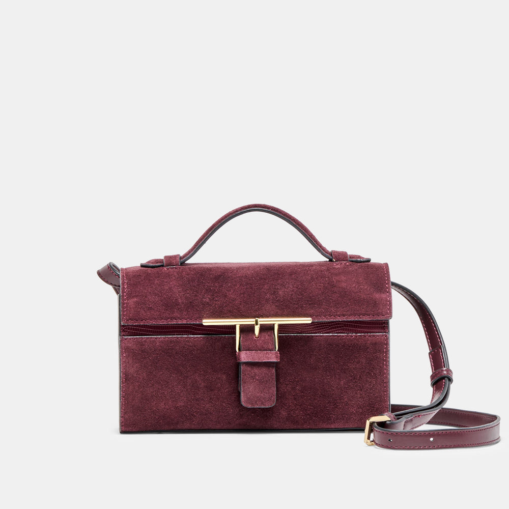 Zannone Burgundy Suede Crossbody / Dolce Vita