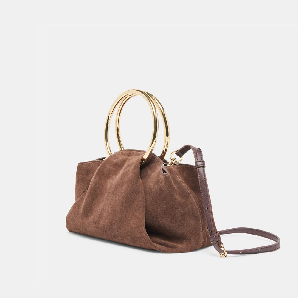 Channing Espresso Suede Handbag / Dolce Vita