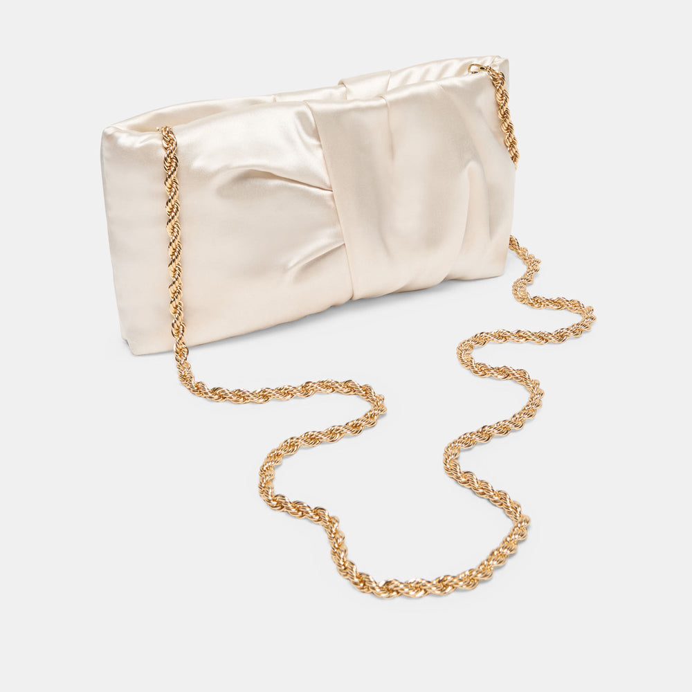 Rozey White Satin Clutch / Dolce Vita