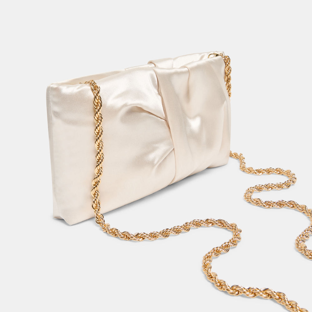 Rozey White Satin Clutch / Dolce Vita