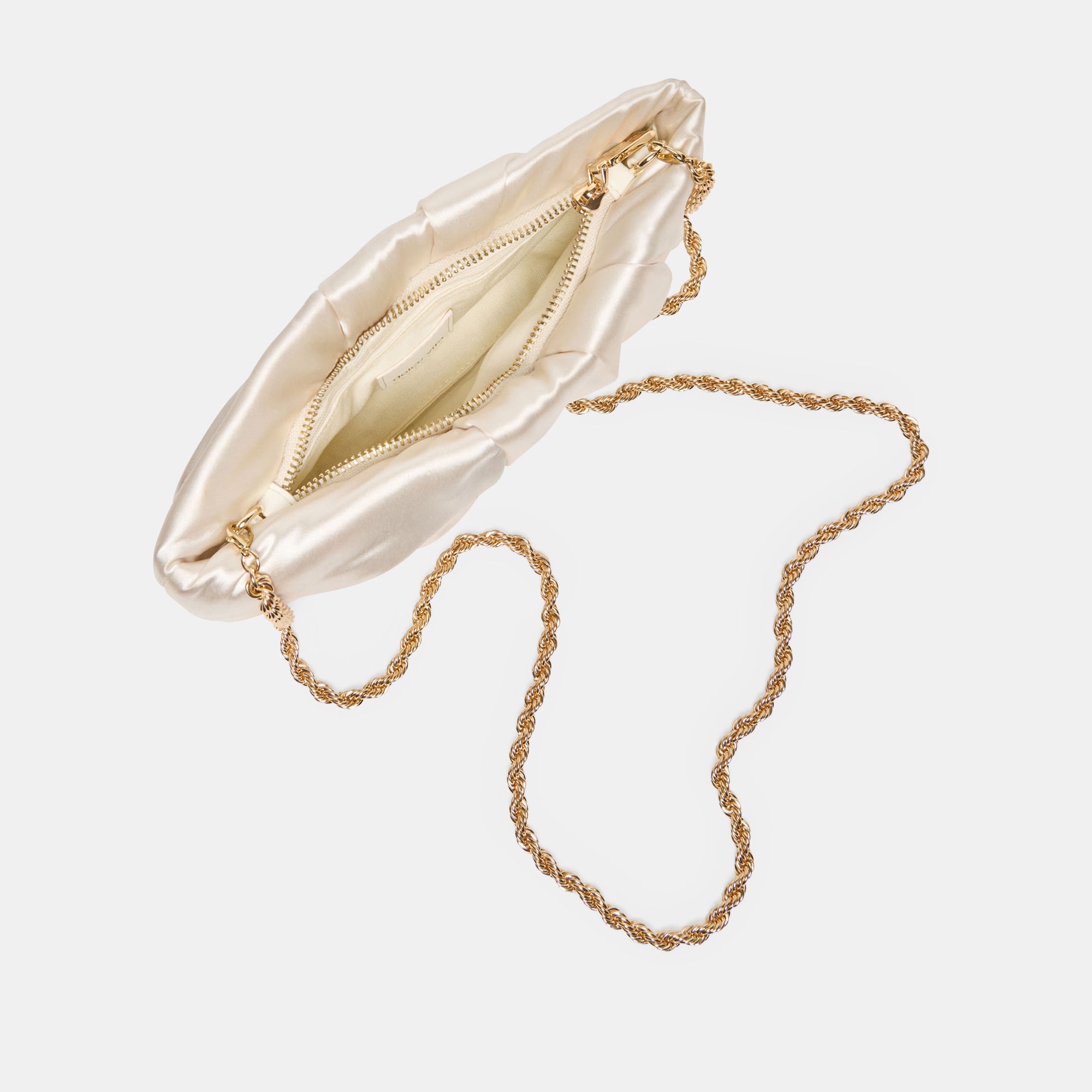 Rozey White Satin Clutch / Dolce Vita
