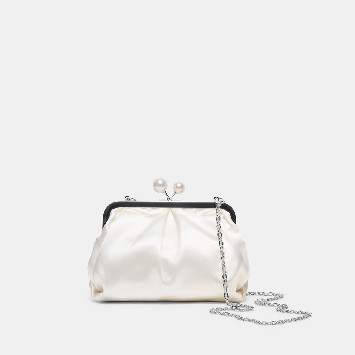 Kendall White Satin Clutch / Dolce Vita