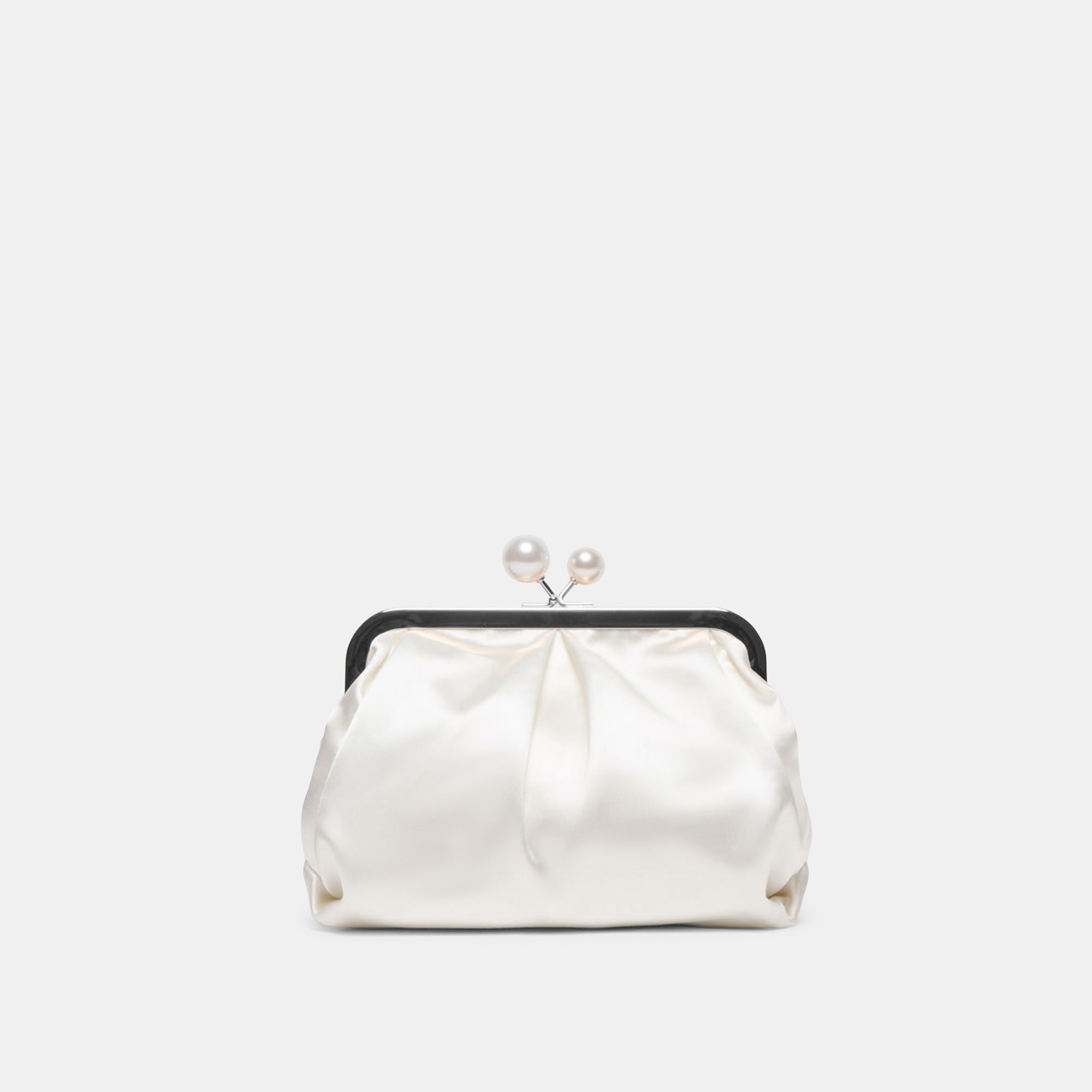 Kendall White Satin Clutch / Dolce Vita