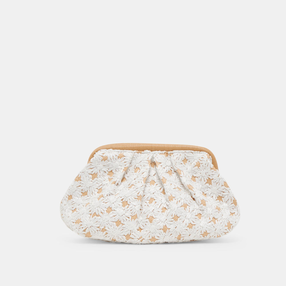 FIORE CLUTCH EMBROIDERED NATURAL RAFFIA
 – Dolce Vita / Dolce Vita