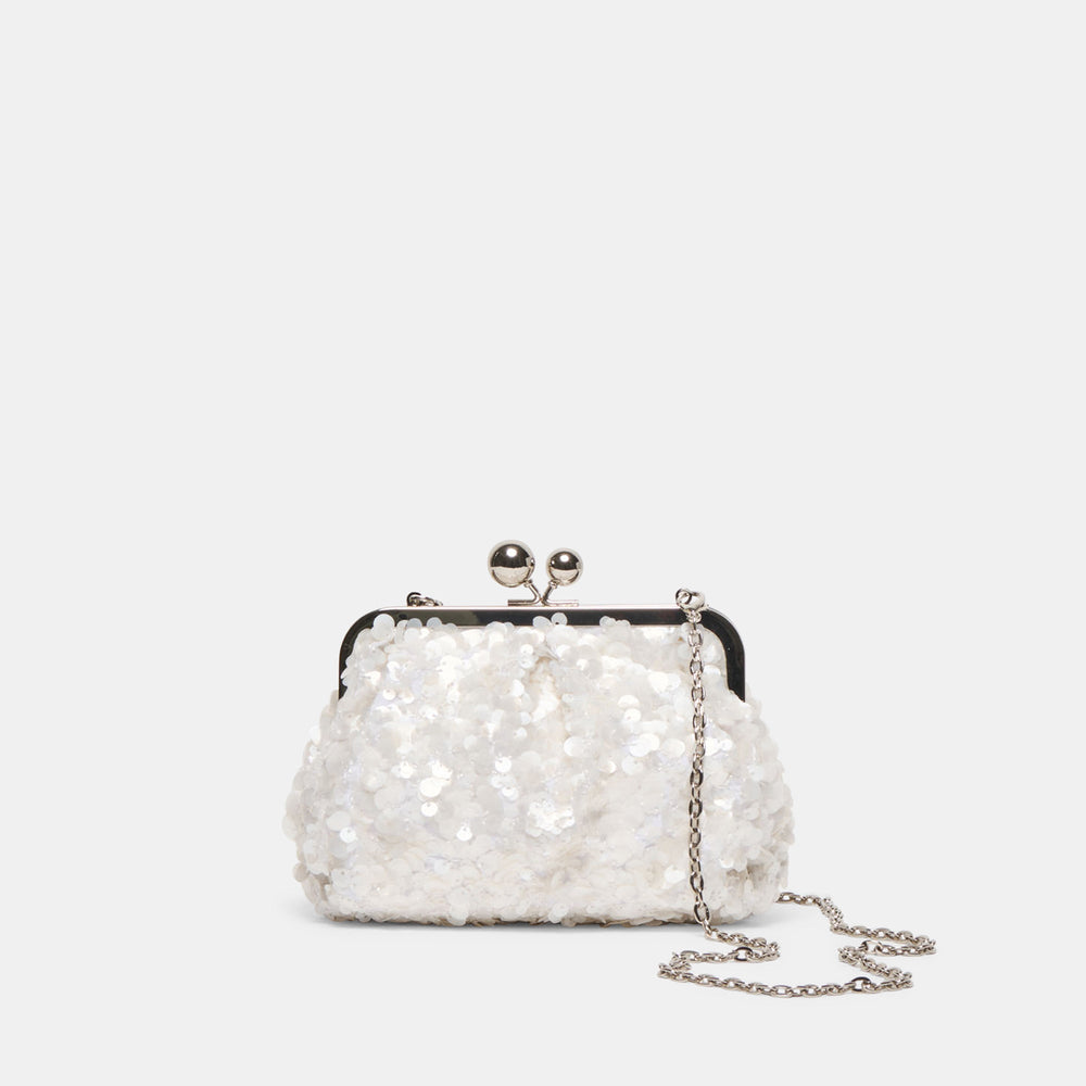 Kendall White Sequin Clutch / Dolce Vita