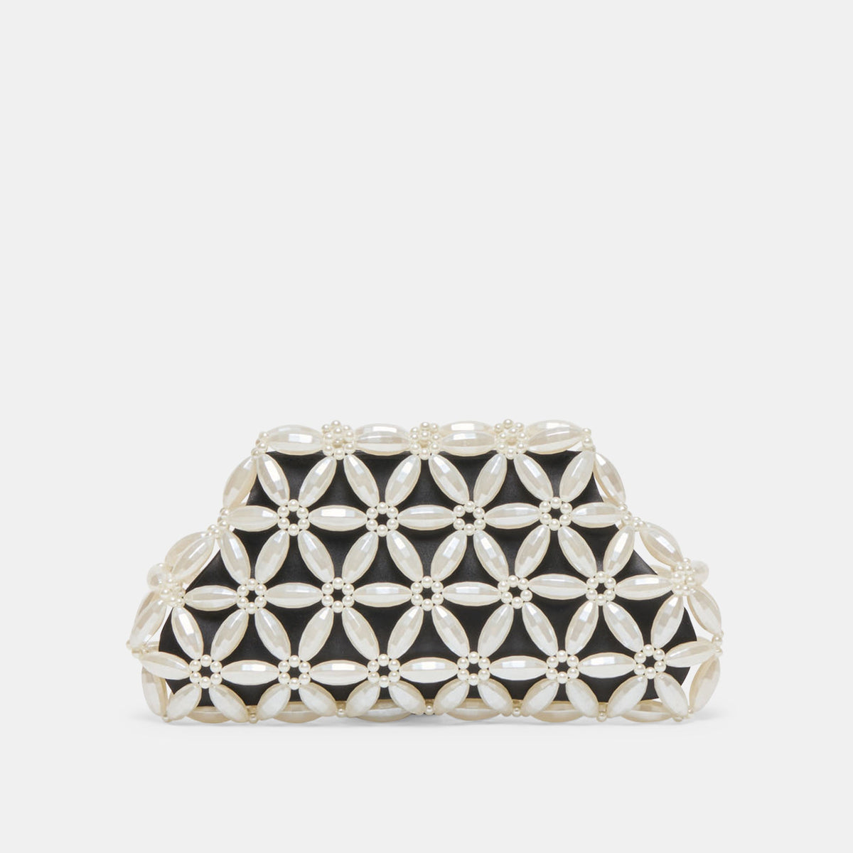Marlow Black Satin Pearl Clutch / Dolce Vita