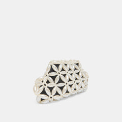 Marlow Black Satin Pearl Clutch / Dolce Vita