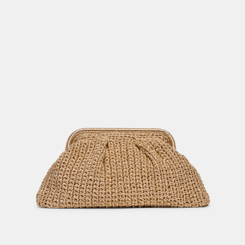 Ione Gold Crochet Clutch / Dolce Vita