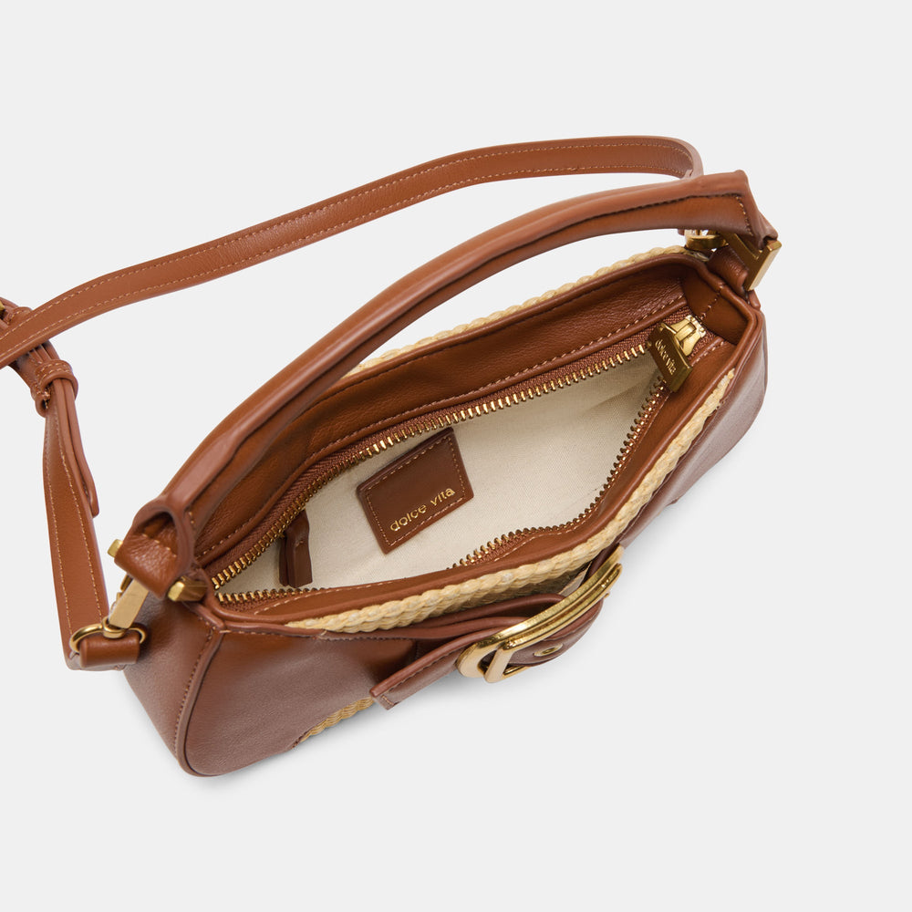 Nuala Raffia Saddle Stella Handbag / Dolce Vita