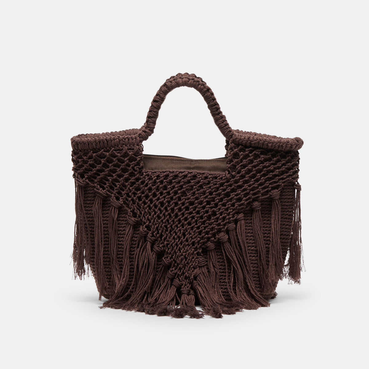 Birch Chocolate Crochet Handbag / Dolce Vita