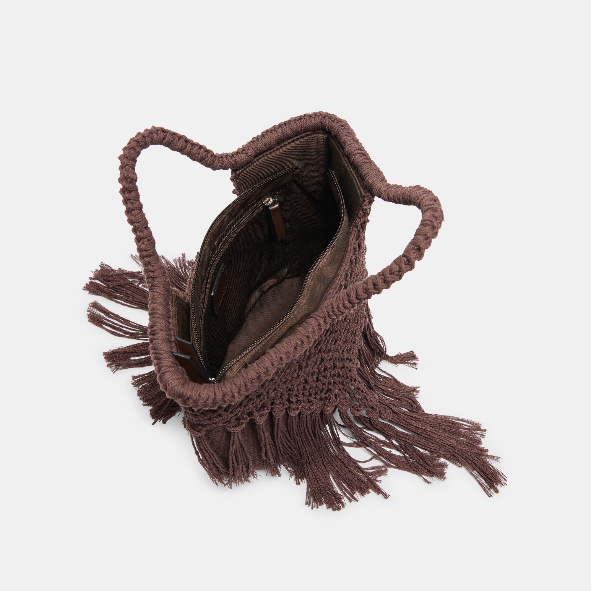 Birch Chocolate Crochet Handbag / Dolce Vita