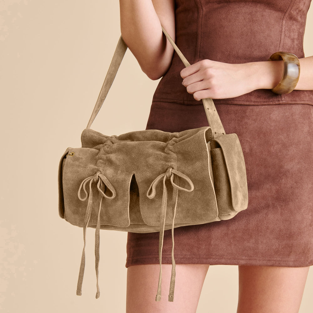 Hudson Olive Suede Shoulder Bag / Dolce Vita