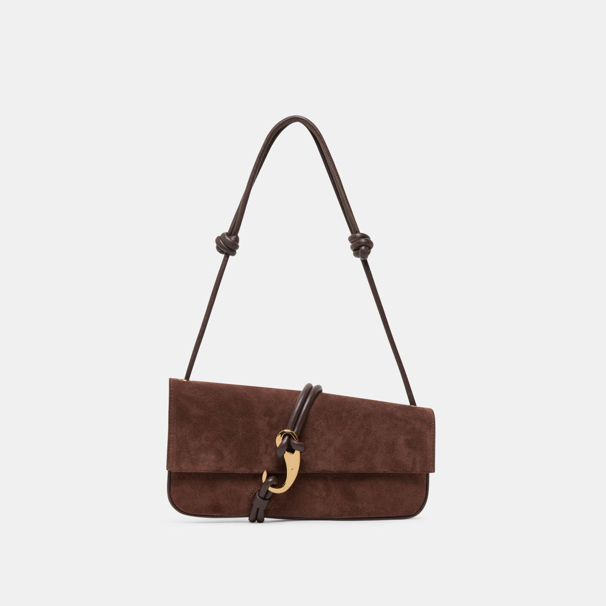 Alice Chocolate Suede Shoulder Bag / Dolce Vita