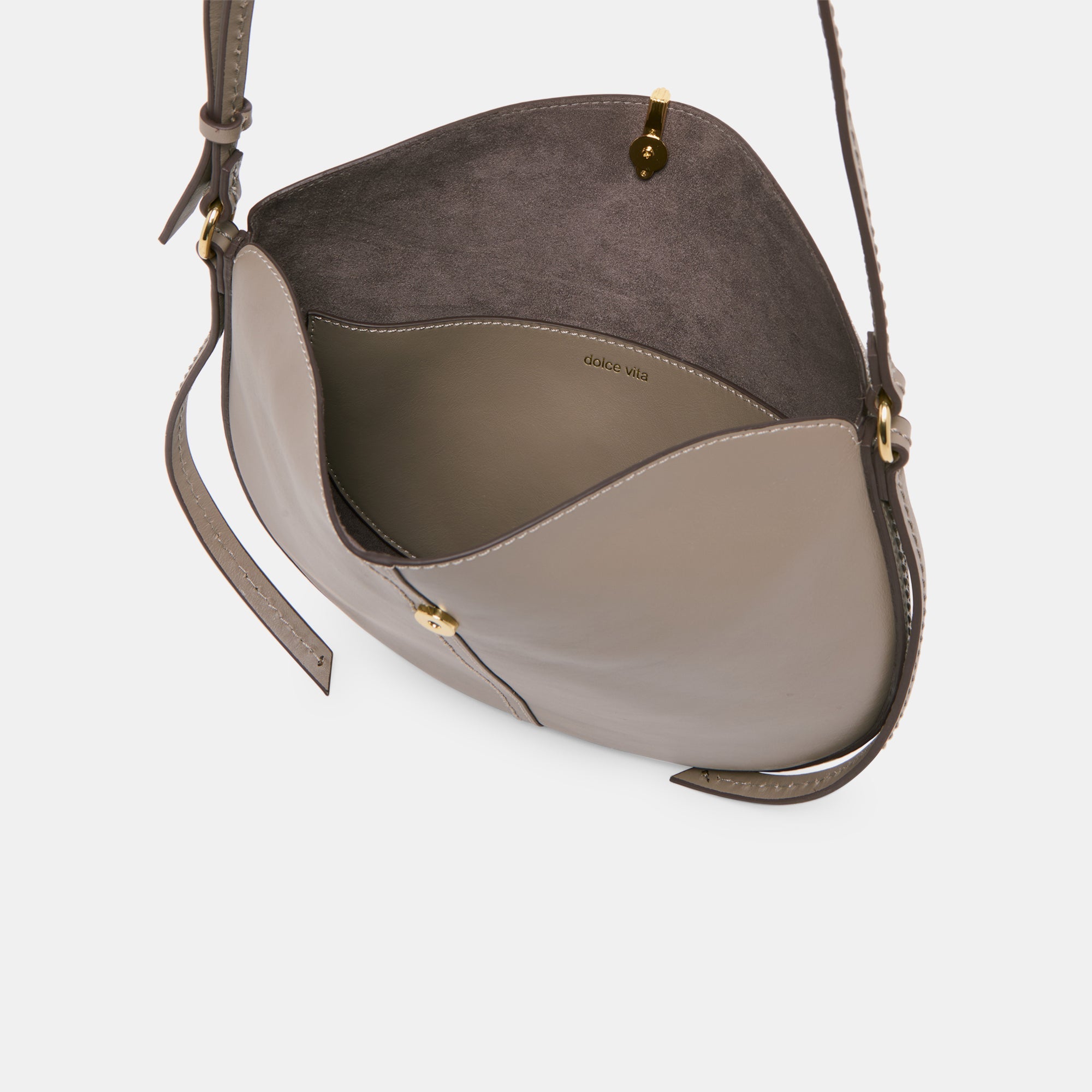 Burano Grey Leather Crossbody / Dolce Vita