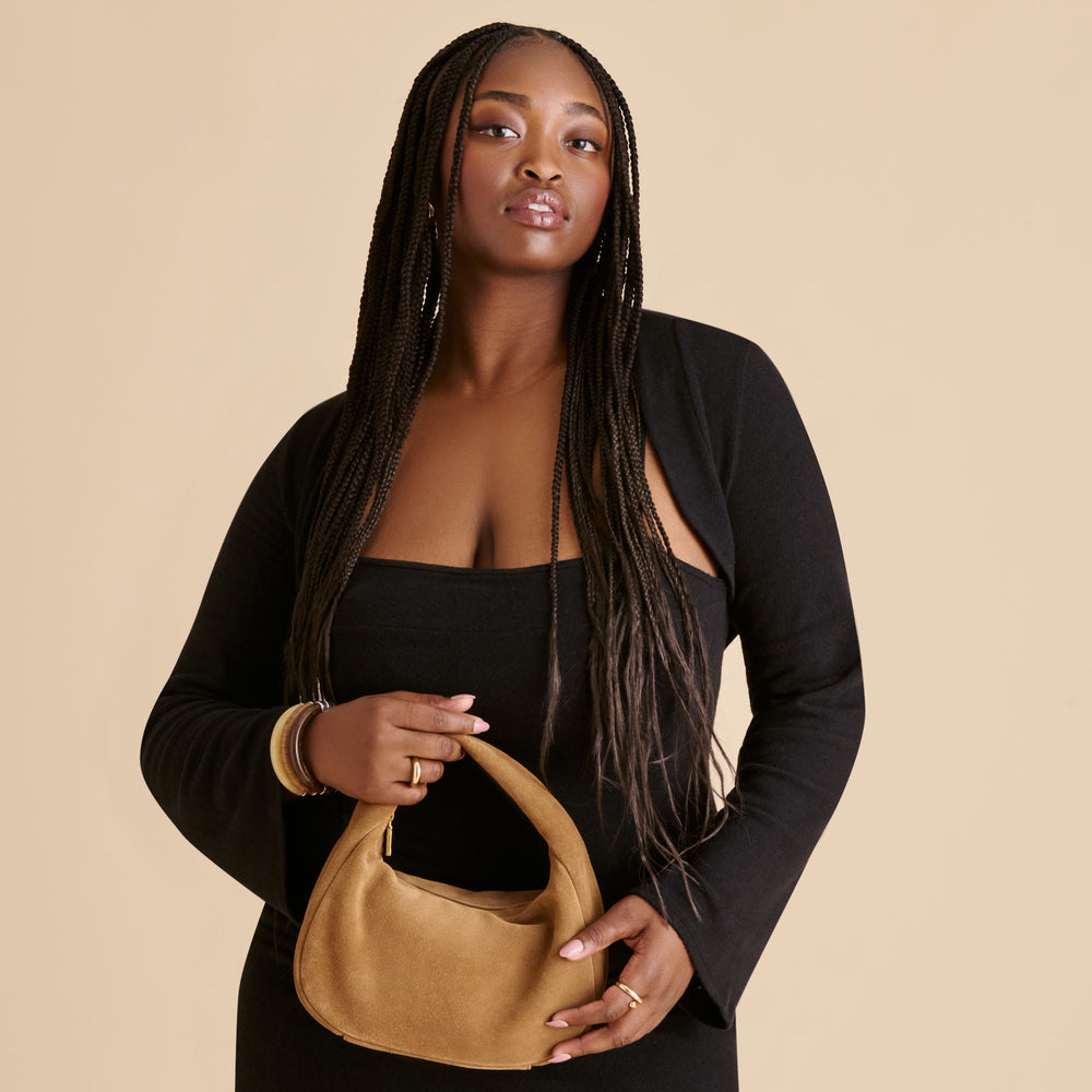 Frankie Brown Suede Handbag / Dolce Vita