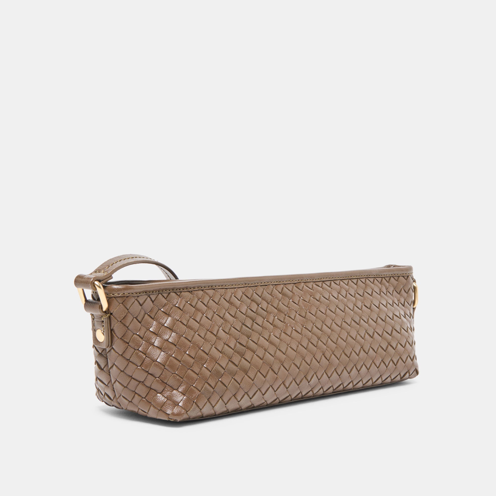 Savaii Brown Woven Leather Shoulder Bag / Dolce Vita