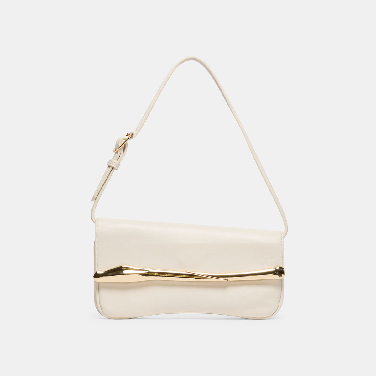 Azura White Leather Shoulder Bag / Dolce Vita
