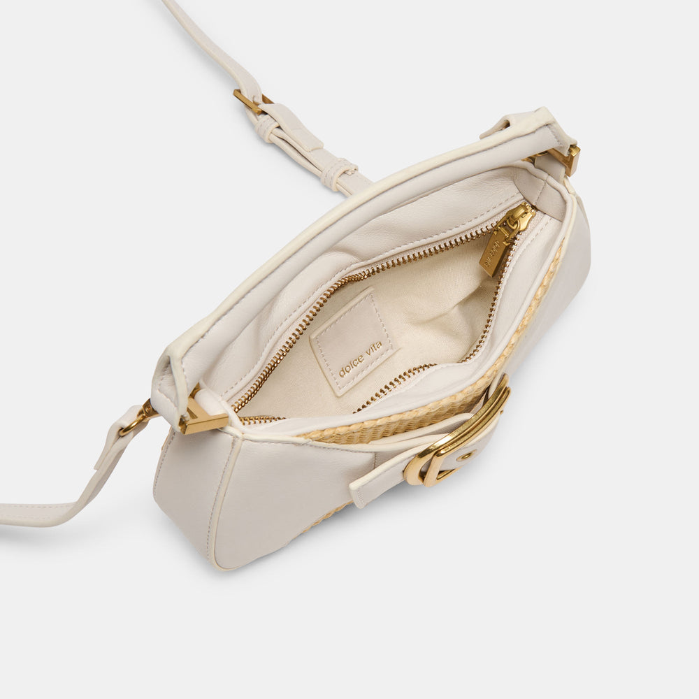 Nuala Raffia White Stella Handbag / Dolce Vita